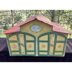 Rare 1930 Antique DRGM Lehmann Mark House Shape Car Garage Tin Toy Germany